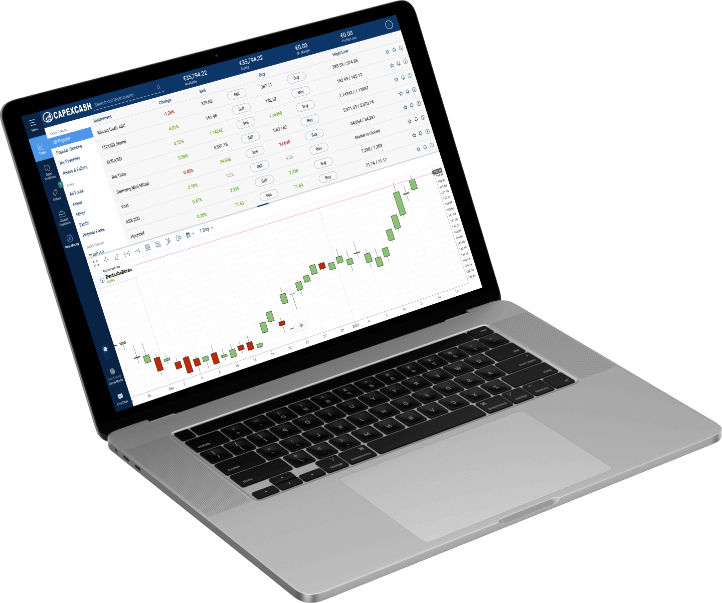 Two mobile phones showing the Bitstar Capital trading platform.